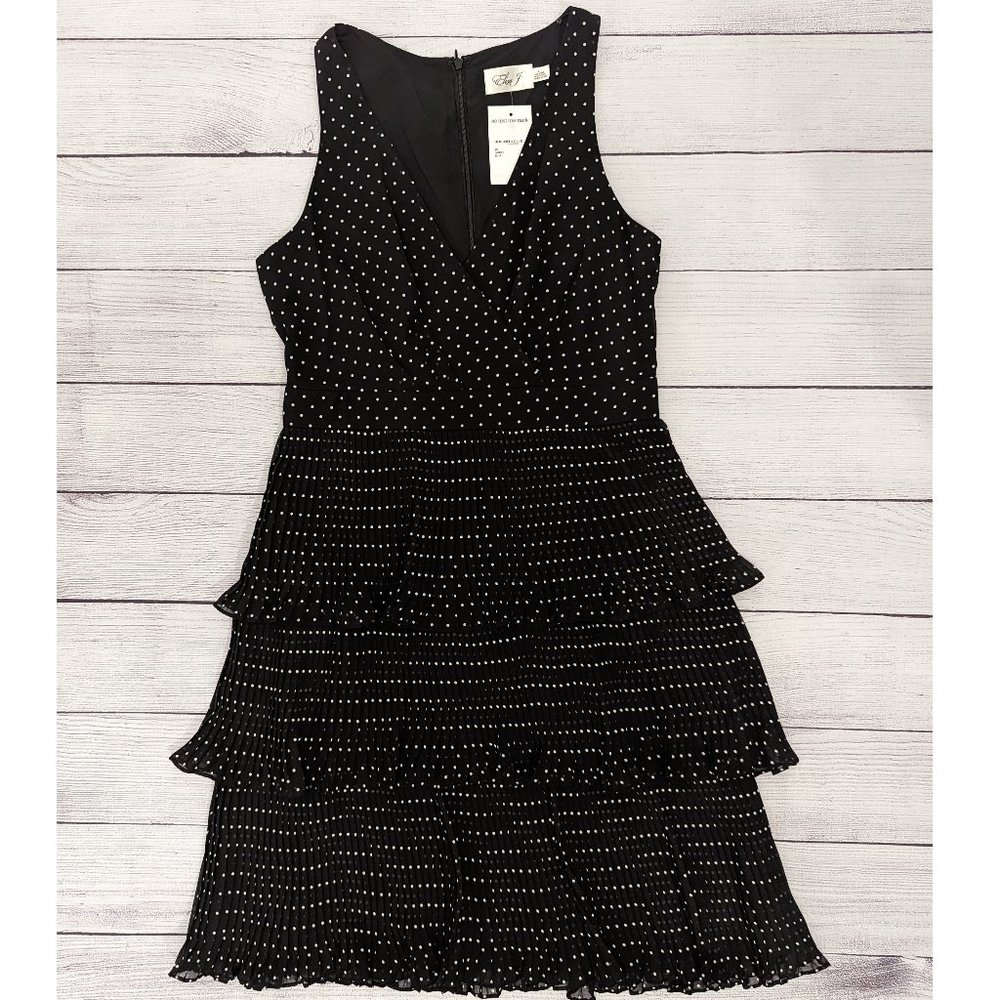 Eliza J Polka Dot Tiered Ruffle Dress 8